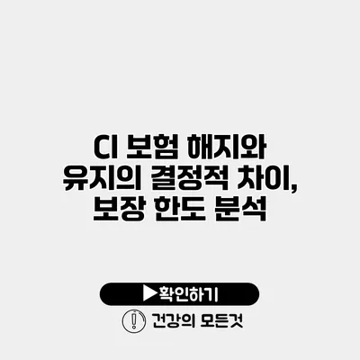 CI 보험 해지와 유지의 결정적 차이, 보장 한도 분석