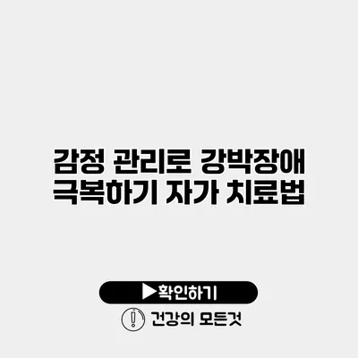 감정 관리로 강박장애 극복하기 자가 치료법