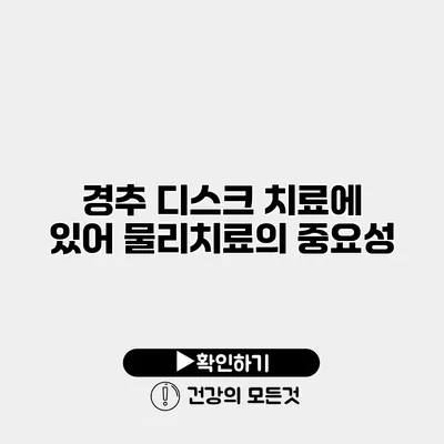 경추 디스크 치료에 있어 물리치료의 중요성