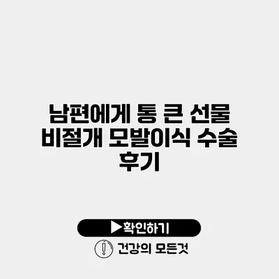 남편에게 통 큰 선물 비절개 모발이식 수술 후기
