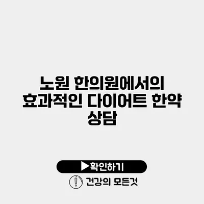 노원 한의원에서의 효과적인 다이어트 한약 상담