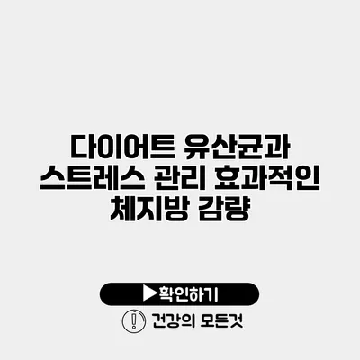 다이어트 유산균과 스트레스 관리 효과적인 체지방 감량