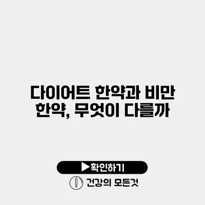 다이어트 한약과 비만 한약, 무엇이 다를까?