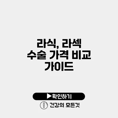 라식, 라섹 수술 가격 비교 가이드