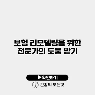보험 리모델링을 위한 전문가의 도움 받기