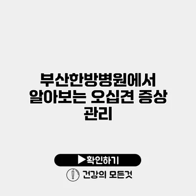 부산한방병원에서 알아보는 오십견 증상 관리