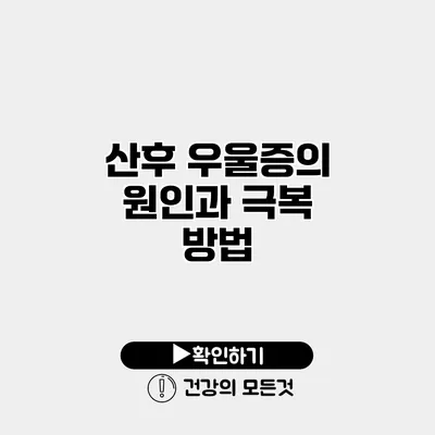 산후 우울증의 원인과 극복 방법