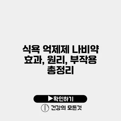 식욕 억제제 나비약 효과, 원리, 부작용 총정리