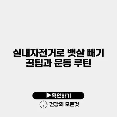 실내자전거로 뱃살 빼기 꿀팁과 운동 루틴