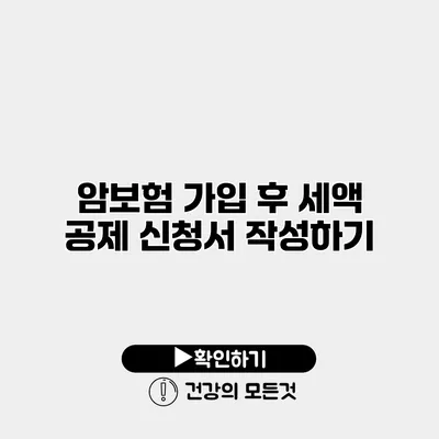 암보험 가입 후 세액 공제 신청서 작성하기