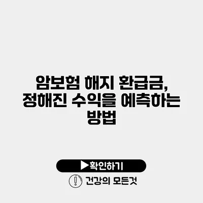 암보험 해지 환급금, 정해진 수익을 예측하는 방법