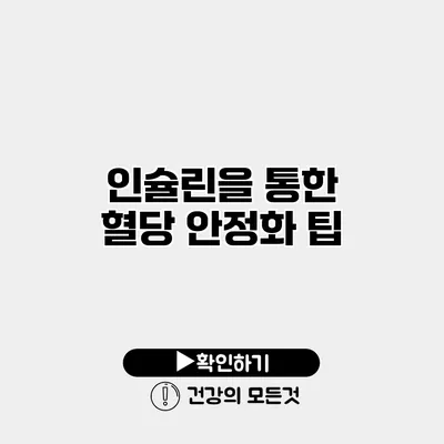 인슐린을 통한 혈당 안정화 팁