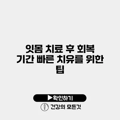 잇몸 치료 후 회복 기간 빠른 치유를 위한 팁