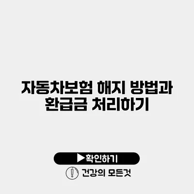 자동차보험 해지 방법과 환급금 처리하기