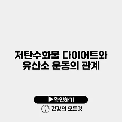 저탄수화물 다이어트와 유산소 운동의 관계