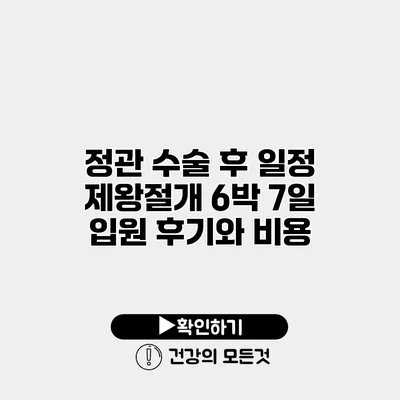 정관 수술 후 일정 제왕절개 6박 7일 입원 후기와 비용