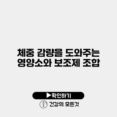 체중 감량을 도와주는 영양소와 보조제 조합