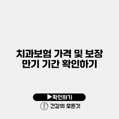 치과보험 가격 및 보장 만기 기간 확인하기