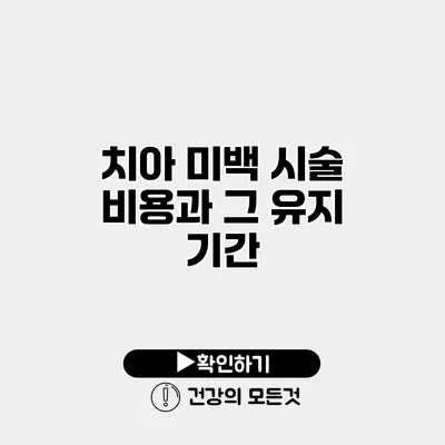 치아 미백 시술 비용과 그 유지 기간