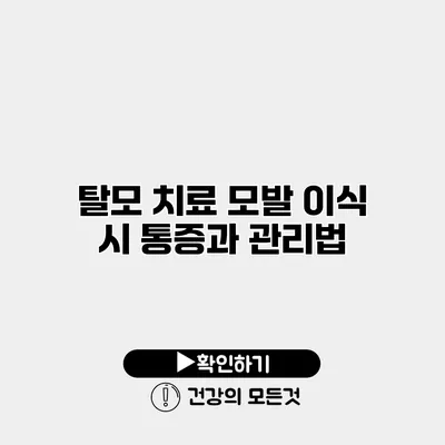 탈모 치료 모발 이식 시 통증과 관리법