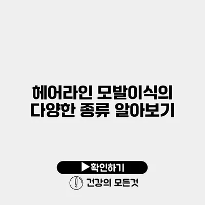 헤어라인 모발이식의 다양한 종류 알아보기