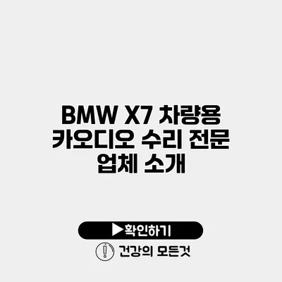 BMW X7 차량용 카오디오 수리 전문 업체 소개