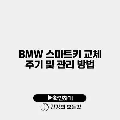 BMW 스마트키 교체 주기 및 관리 방법