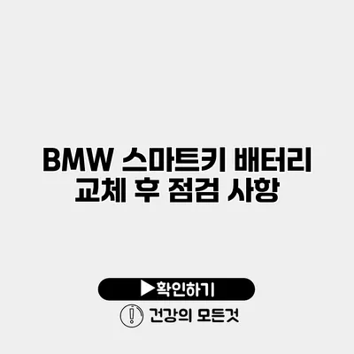 BMW 스마트키 배터리 교체 후 점검 사항