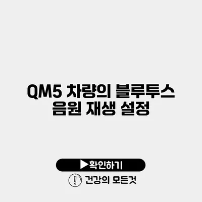 QM5 차량의 블루투스 음원 재생 설정