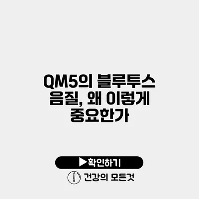 QM5의 블루투스 음질, 왜 이렇게 중요한가?