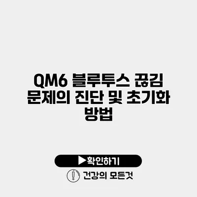 QM6 블루투스 끊김 문제의 진단 및 초기화 방법