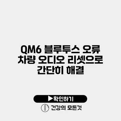QM6 블루투스 오류 차량 오디오 리셋으로 간단히 해결