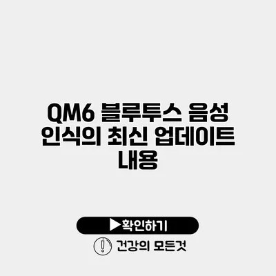 QM6 블루투스 음성 인식의 최신 업데이트 내용