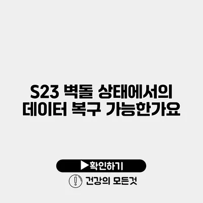 S23 벽돌 상태에서의 데이터 복구 가능한가요?