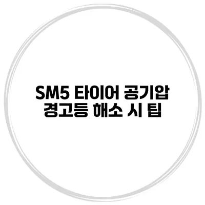 SM5 타이어 공기압 경고등 해소 시 팁