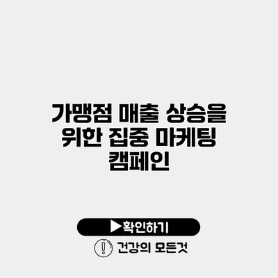 가맹점 매출 상승을 위한 집중 마케팅 캠페인