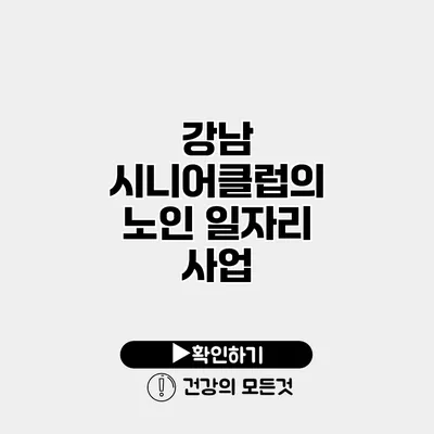 강남 시니어클럽의 노인 일자리 사업