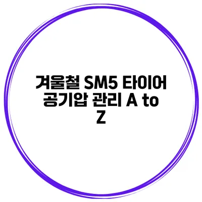 겨울철 SM5 타이어 공기압 관리 A to Z