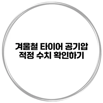 겨울철 타이어 공기압 적정 수치 확인하기