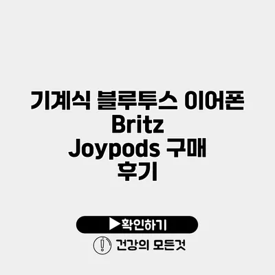 기계식 블루투스 이어폰 Britz Joypods 구매 후기
