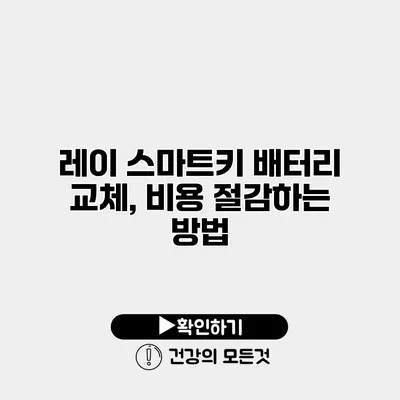 레이 스마트키 배터리 교체, 비용 절감하는 방법