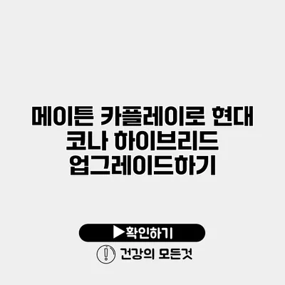 메이튼 카플레이로 현대 코나 하이브리드 업그레이드하기