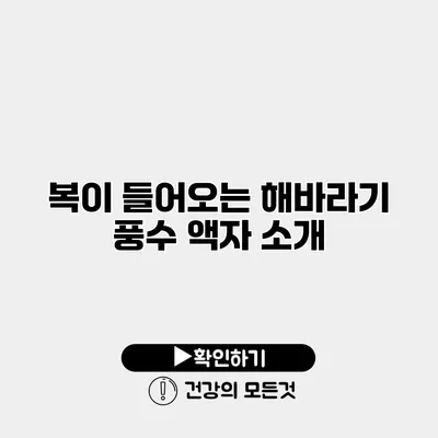 복이 들어오는 해바라기 풍수 액자 소개