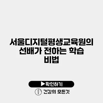 서울디지털평생교육원의 선배가 전하는 학습 비법