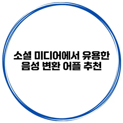 소셜 미디어에서 유용한 음성 변환 어플 추천