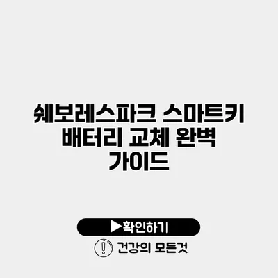 쉐보레스파크 스마트키 배터리 교체 완벽 가이드