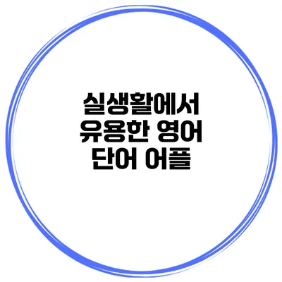 실생활에서 유용한 영어 단어 어플