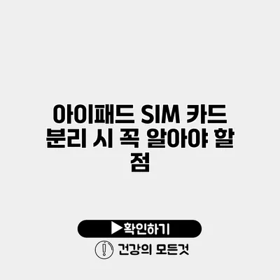 아이패드 SIM 카드 분리 시 꼭 알아야 할 점