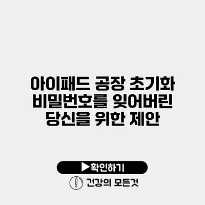 아이패드 공장 초기화 비밀번호를 잊어버린 당신을 위한 제안