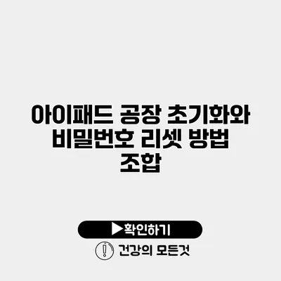 아이패드 공장 초기화와 비밀번호 리셋 방법 조합